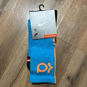 2014 Nike Hyper Elite KD Cushioned Basketball Dri-Fit Blue Orange Crew Socks
